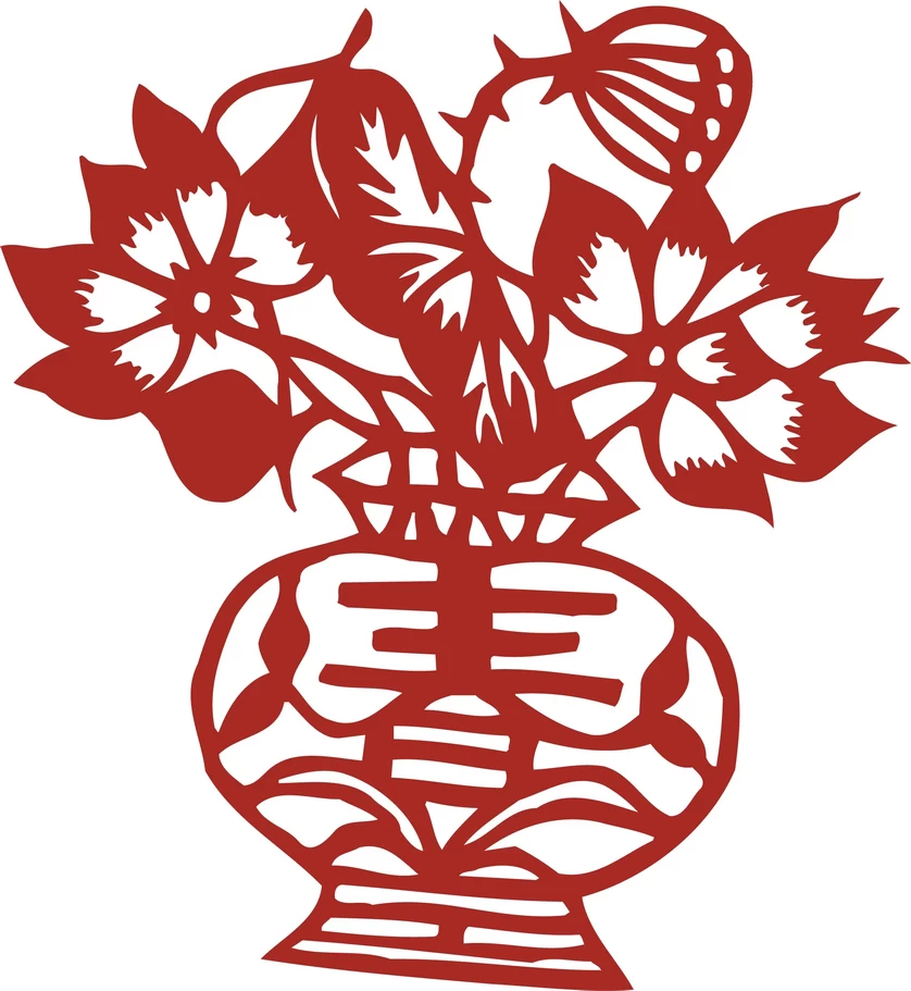 中国风中式传统喜庆民俗人物动物窗花剪纸插画边框AI矢量PNG素材【072】